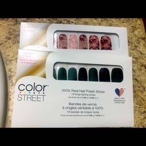 Set of two color sheet stick on nails